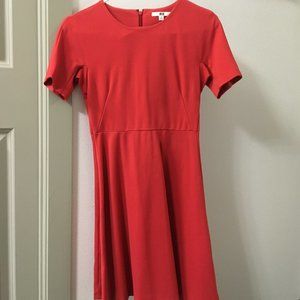 Uniqlo XS Fit & Flare Red-Orange Dress
